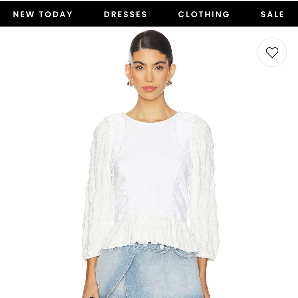 Free people Oliva Top in Optic White Ruffled Women's Top